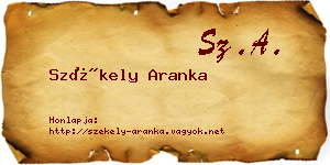 Székely Aranka névjegykártya