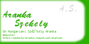 aranka szekely business card